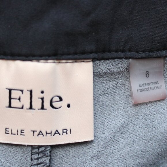 Elie Tahari Black Vegan Faux Leather Slim Pants Sz 6 - Picture 4 of 5